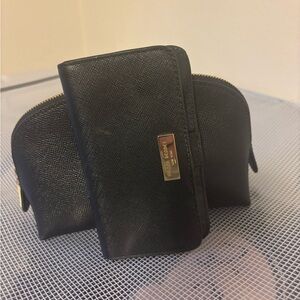 Henri Bendel Leather Black Card Holder